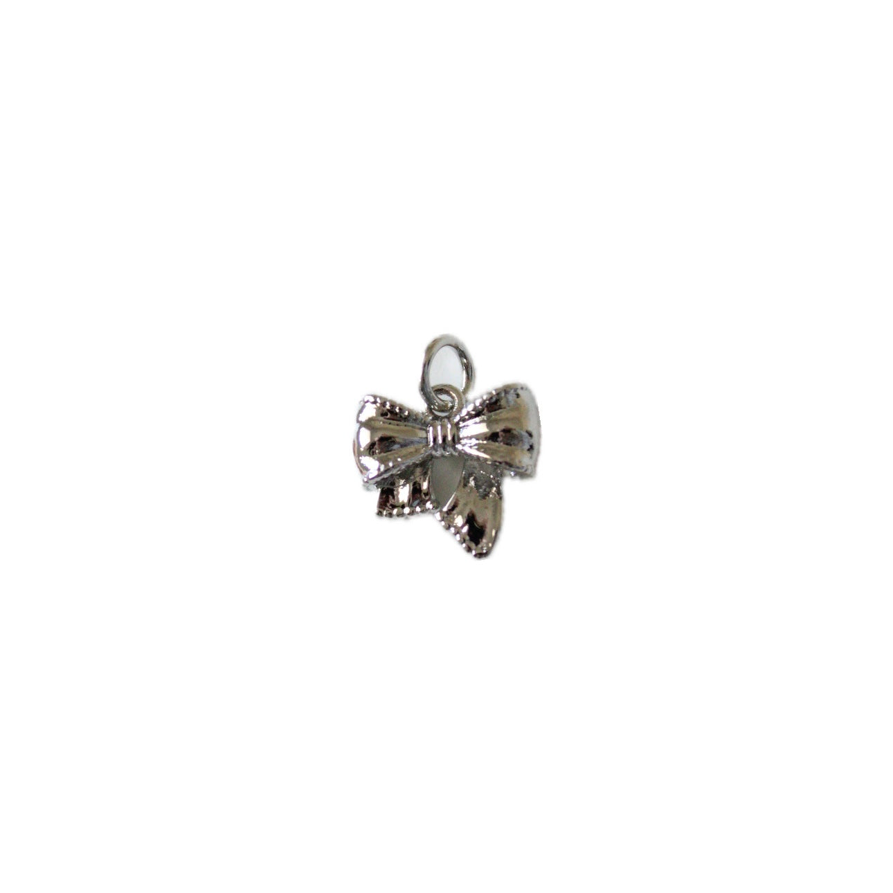 Dainty Dotted Bow in Silver
