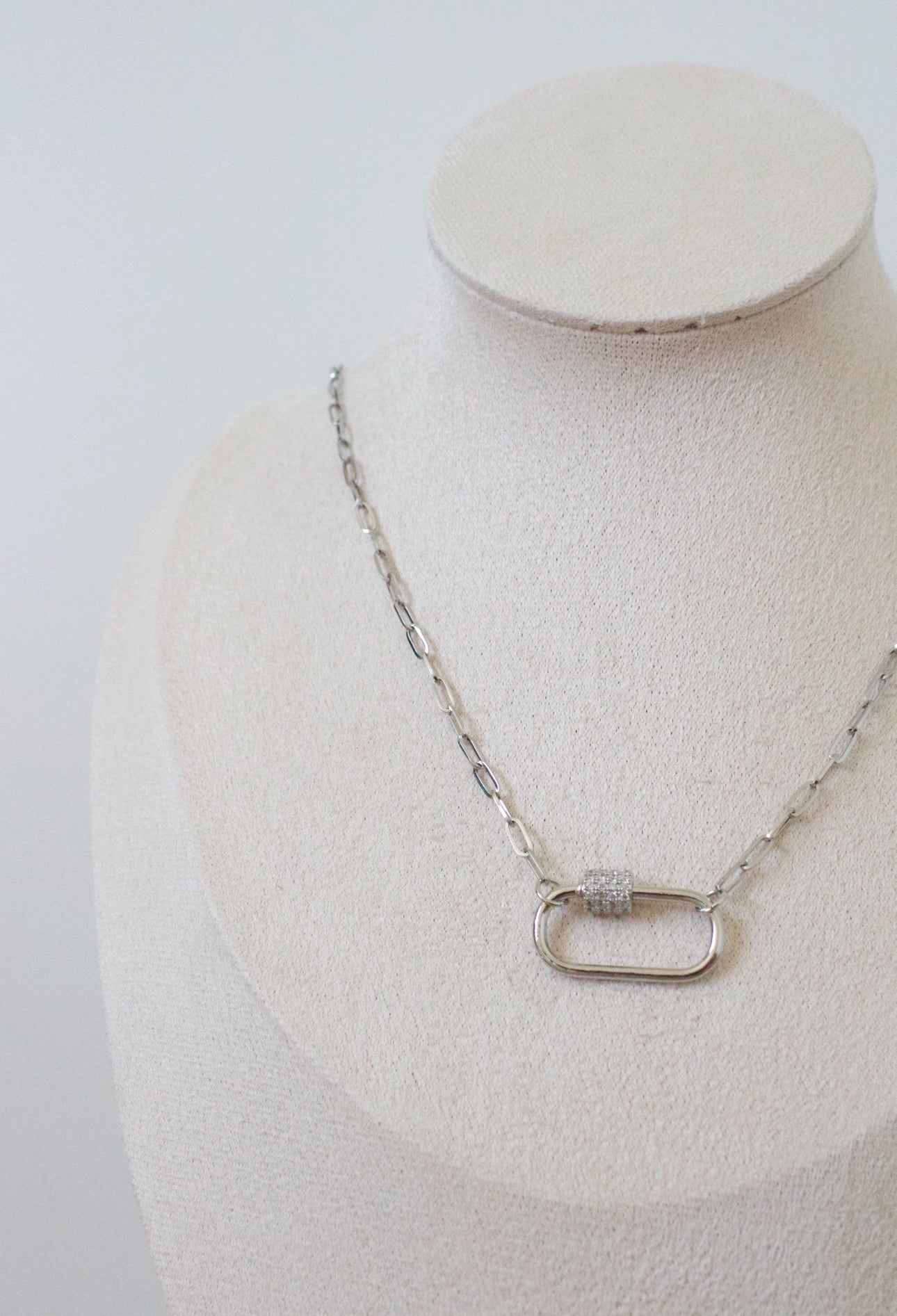 Diamond Carabiner in Silver