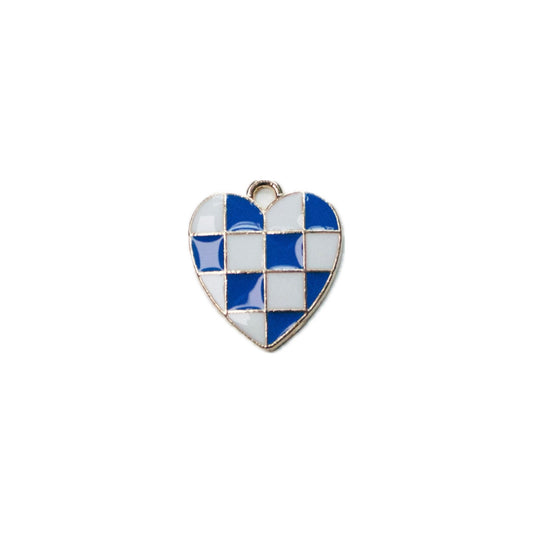 Blue Checkered Heart