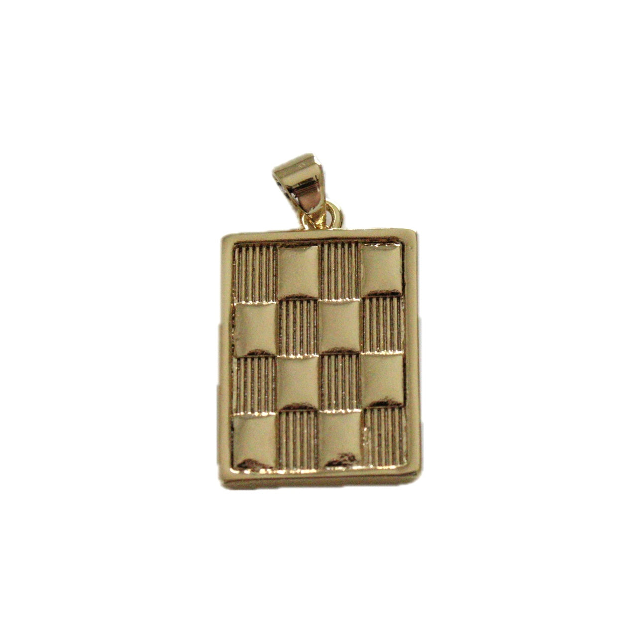 Checker Pendant in Gold