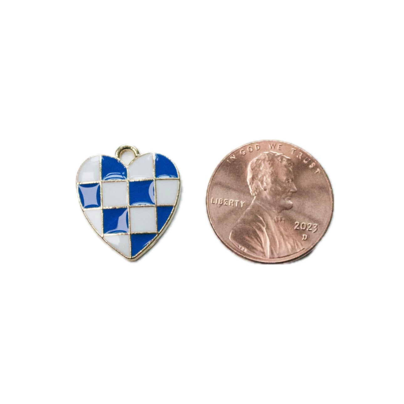 Blue Checkered Heart