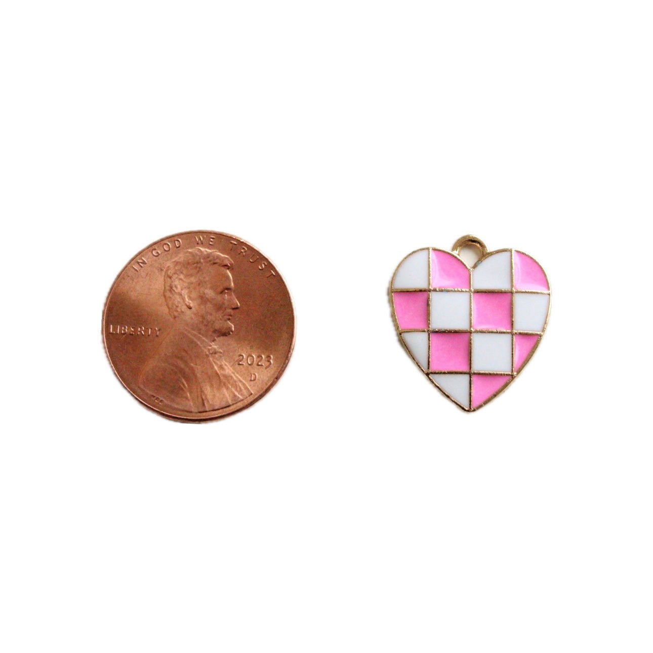 Pink Checkered Heart