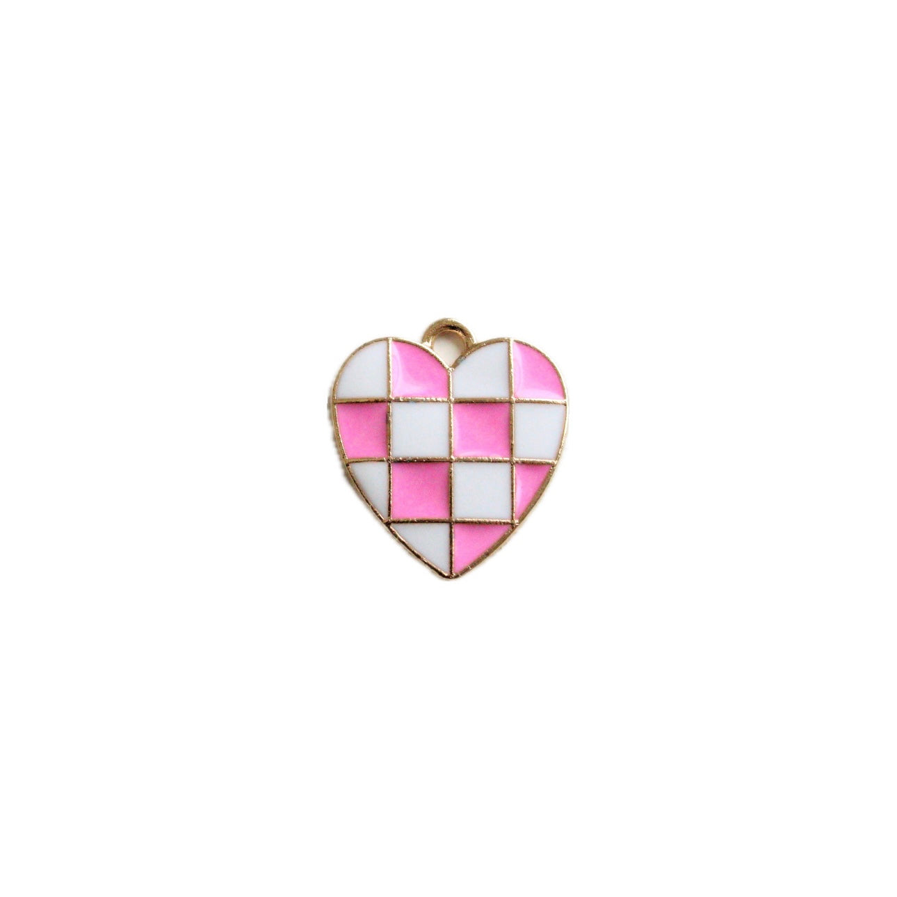 Pink Checkered Heart