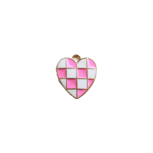 Pink Checkered Heart